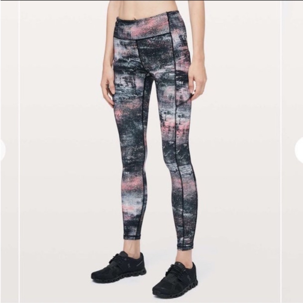 Lululemon Speed Up Tight *28" Azurite Poppy Coral Multi Size 6